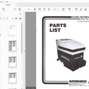 Advance Hydro Retriever Trac 280 BHD Parts Manual - PDF DOWNLOAD