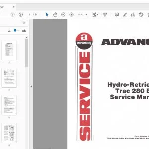 Advance Hydro-Retriever Trac 280 BHD Service Manual - PDF
