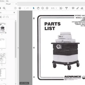Advance Hydro Vac J105 J108 J108SS Parts Manual - PDF DOWNLOAD