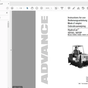Advance Hydrocat 5015G, 5015P Instructions for use Manual 041357 - PDF DOWNLOAD