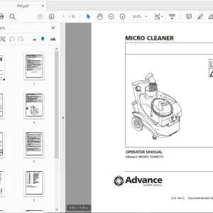 Advance Micro Cleaner Operator Manual 56380891 - PDF DOWNLOAD