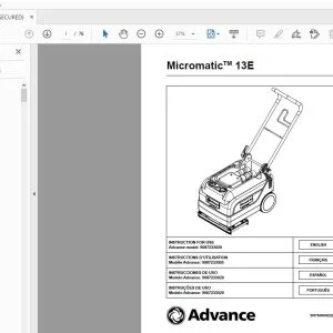 Advance Micromatic 13E Instruction For Use Manual 9097508000 - PDF DOWNLOAD