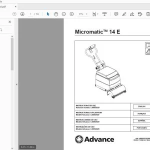 Advance Micromatic 14 E Instruction For Use Manual 56042362 - PDF DOWNLOAD