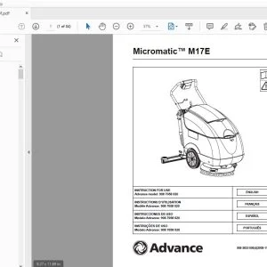 Advance Micromatic M17E INSTRUCTION FOR USE Manual 9095855000 - PDF DOWNLOAD