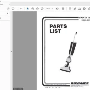 Advance Mighty Maid MM122C Parts Manual - PDF DOWNLOAD
