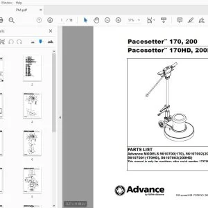 Advance Pacesetter 170, 200, 170HD, 200HD Parts Manual 65042450 - PDF DOWNLOAD