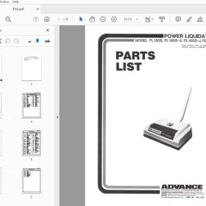 Advance Power Liquidator PL160S, PL160S-5, PL160S-J, PL160H Parts Manual - PDF DOWNLOAD