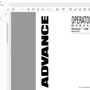 Advance Retriever 134B Operator Manual 467215041346 - PDF DOWNLOAD