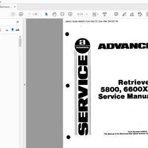 Advance Retriever 5800, 6600XP Service Manual 221133 - PDF DOWNLOAD