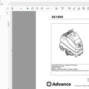 Advance SC1500 56104000 (X20D), 56104001 (X20R) Instructions For Use Manual 56091047 - PDF DOWNLOAD
