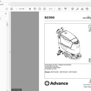 Advance SC500 Ecoflex Instructions for Use Manual 9099980000 - PDF DOWNLOAD