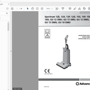 Advance Spectrum 12S, 12H, 12P, 12D, 15S, 15P, 15D, 18D, GU 12 SMU, GU 15 SMU, GU 12 DMU, GU 15 DMU, GU 18 DMU INSTRUCTIONS FOR USE MANUAL - PDF DOWNLOAD