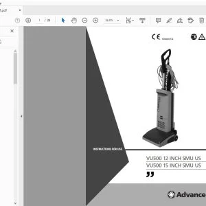 Advance VU500 12,15 INCH SMU US VU500 INSTRUCTIONS FOR USE MANUAL 107403575 - PDF