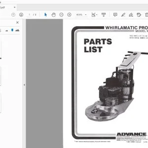 Advance Whirlamatic Pro 20 Parts Manual - PDF DOWNLOAD