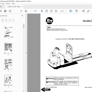 BT Prime-Mover CMX Electric Center Riding Pallet Truck Parts Manual PDF