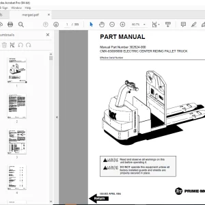 BT Prime-Mover CMX6500 CMX8000 Electric Center Riding Pallet Truck Part Manual PDF