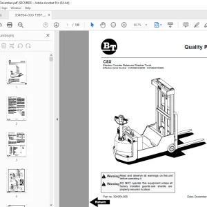 BT Prime-Mover CSX Electric Counter Balanced Stacker Truck Parts Manual PDF