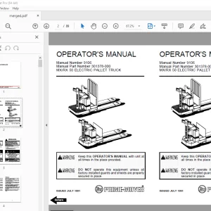 BT Prime-Mover MX-50 RX-50 Electric Pallet Truck Operator's Manual PDF