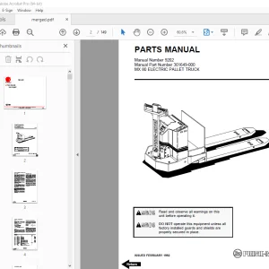 BT Prime-Mover MX 80 Electric Pallet Truck Parts Manual PDF