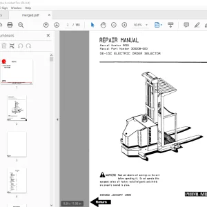 BT Prime-Mover OE-15C Electric Order Selector Repair Manual PDF