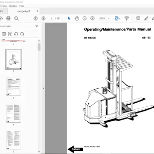 BT Prime-Mover OE-15C Electric Truck Operating Maintenance & Parts Manual PDF