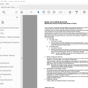 BT Prime-Mover OE-30 Truck Operating Maintenance & Parts Manual PDF