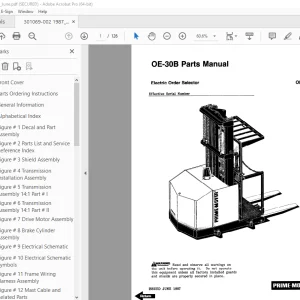 BT Prime-Mover OE-30B Electric Order Selector Parts Manual PDF