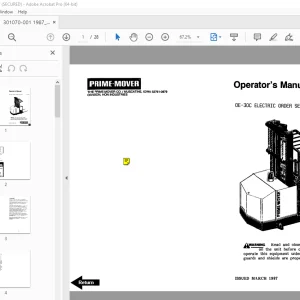 BT Prime-Mover OE-30C Electric Order Selector Operator's Manual PDF