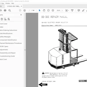 BT Prime-Mover OE-30C Electric Order Selector Repair Manual PDF