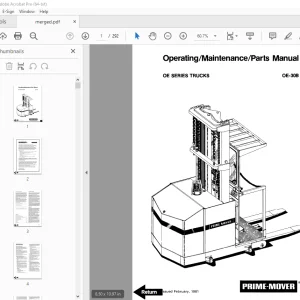 BT Prime-Mover OE Series Truck OE-30B Operating & Parts Manual PDF