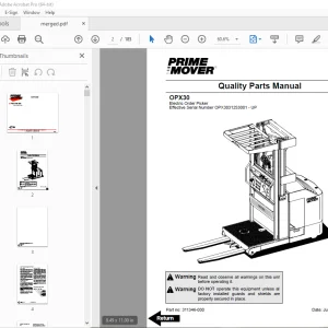 BT Prime-Mover OPX30 Electric Order Picker Parts Manual - PDF DOWNLOAD