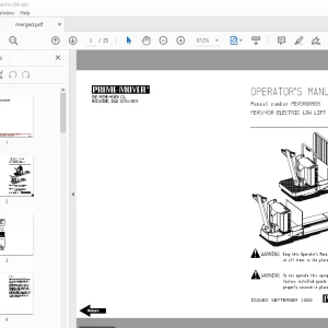 BT Prime-Mover PE45 PE45R Electric Low Lift Truck Operator's Manua PDF