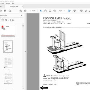 BT Prime-Mover PE45 PE45R Electric Low Lift Truck Parts Manual PDF