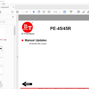 BT Prime-Mover PE45 PE45R Electric Truck Parts Manual - PDF DOWNLOAD