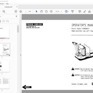 BT Prime-Mover PE80 Electric Low Lift Truck Operator's Manual PDF
