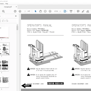 BT Prime-Mover PMX-1 Electric Pallet Truck Operator's Manual PDF