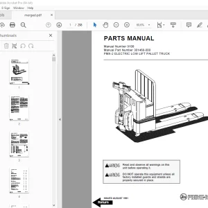 BT Prime-Mover PMX-2 Electric Low Lift Pallet Truck Parts Manual PDF