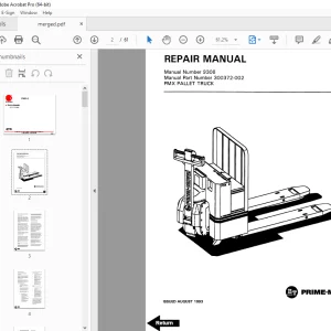 BT Prime-Mover PMX-2 Pallet Truck Repair Manual - PDF DOWNLOAD