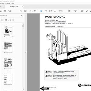 BT Prime-Mover PMX Electric Low Lift Pallet Truck Parts Manual PDF