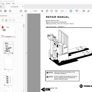 BT Prime-Mover PMX Electric Low Lift Pallet Truck Repair Manual PDF