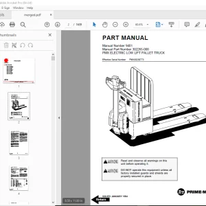 BT Prime-Mover PMX Electric Pallet Truck Parts Manual - PDF DOWNLOAD