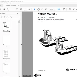 BT Prime-Mover PMX QMX Electric Low Lift Pallet Truck Repair Manual_1995 PDF