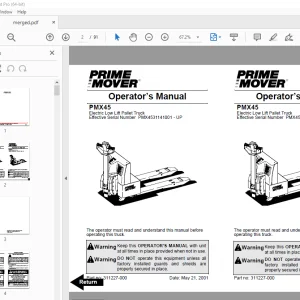 BT Prime-Mover PMX45 Electric Low Lift Pallet Truck Operator's Manual PDF