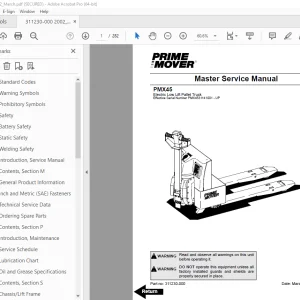 BT Prime-Mover PMX45 Electric Low Lift Pallet Truck Service Manual PDF