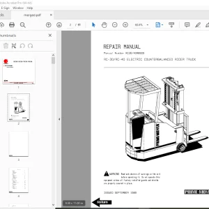 BT Prime-Mover RC-30 RC-40 Electric Counterbalanced Rider Truck Repair Manual PDF