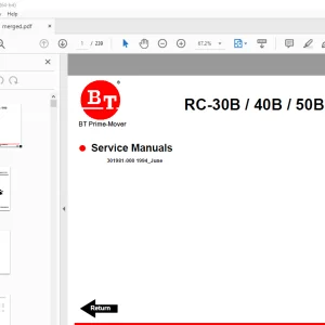 BT Prime-Mover RC-30B RC-40B RC-50B ELECTRIC TRUCK Repair Manual PDF