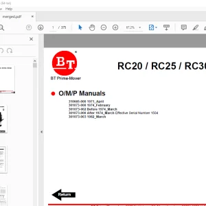 BT Prime-Mover RC SERIES TRUCKS RC-20 RC-25 RC-30 RC-40 Operating & Parts Manual PDF