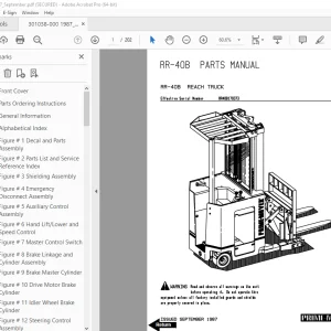 BT Prime-Mover RR-40B Reach Truck Parts Manual - PDF DOWNLOAD