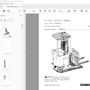 BT Prime-Mover RR-40B Reach Truck Repair Manual - PDF DOWNLOAD