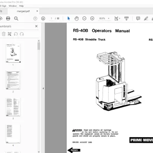 BT Prime-Mover RS-40B Straddle Truck Operators Manual - PDF DOWNLOAD